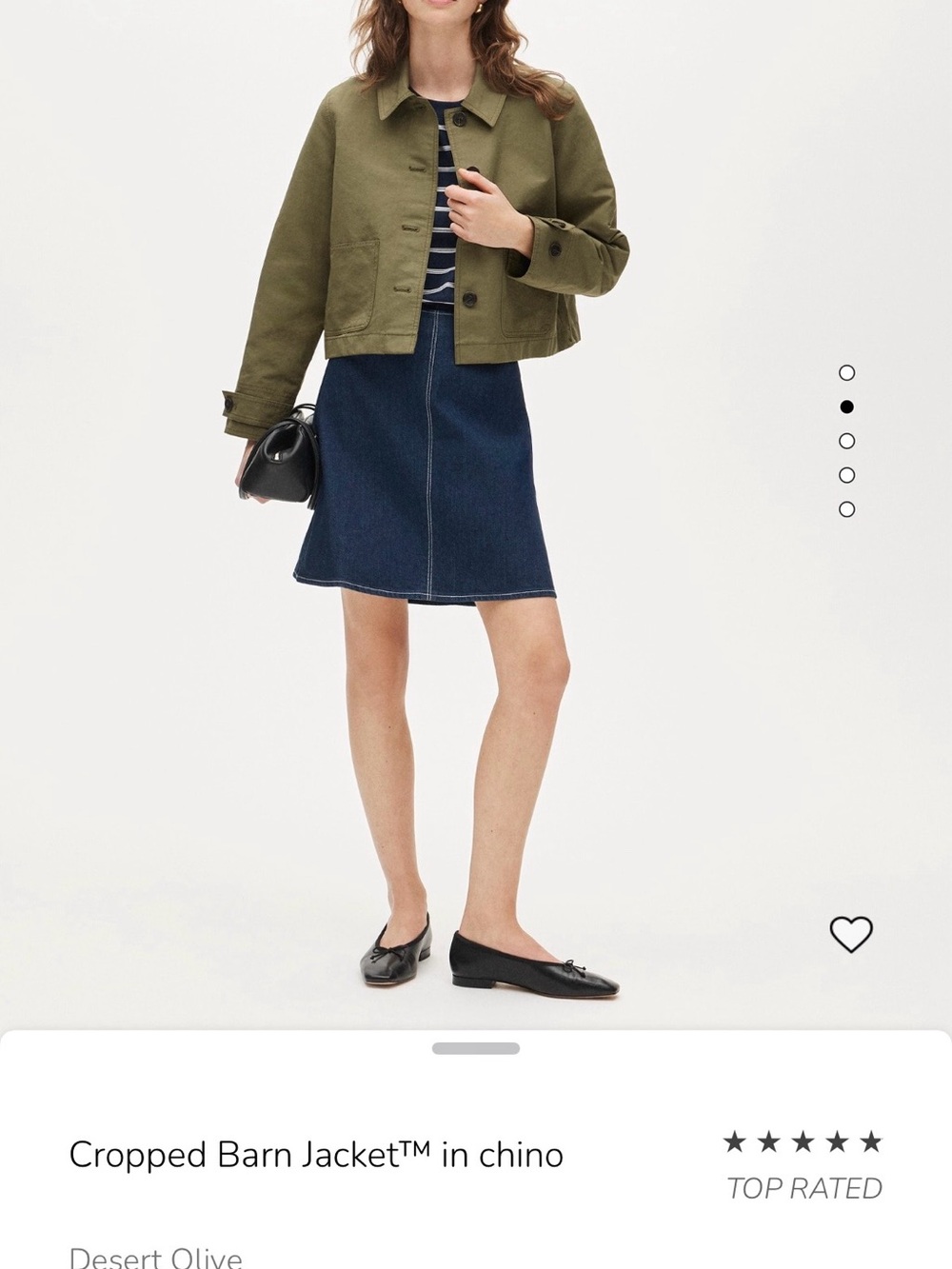 JCrew Olive Green Cropped barn Jacket Sz S - Picture 2 of 10